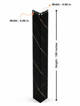 Noir Royale corner trim dimensions showing a 106-inch height and 0.98-inch sides