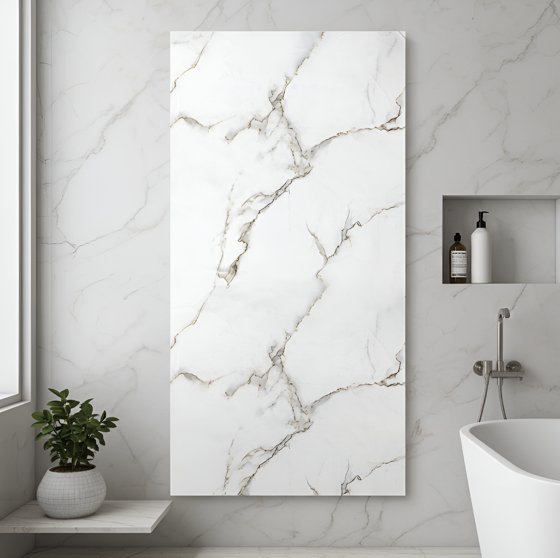 PVC wall panel with UV protection, waterproof and fireproof.