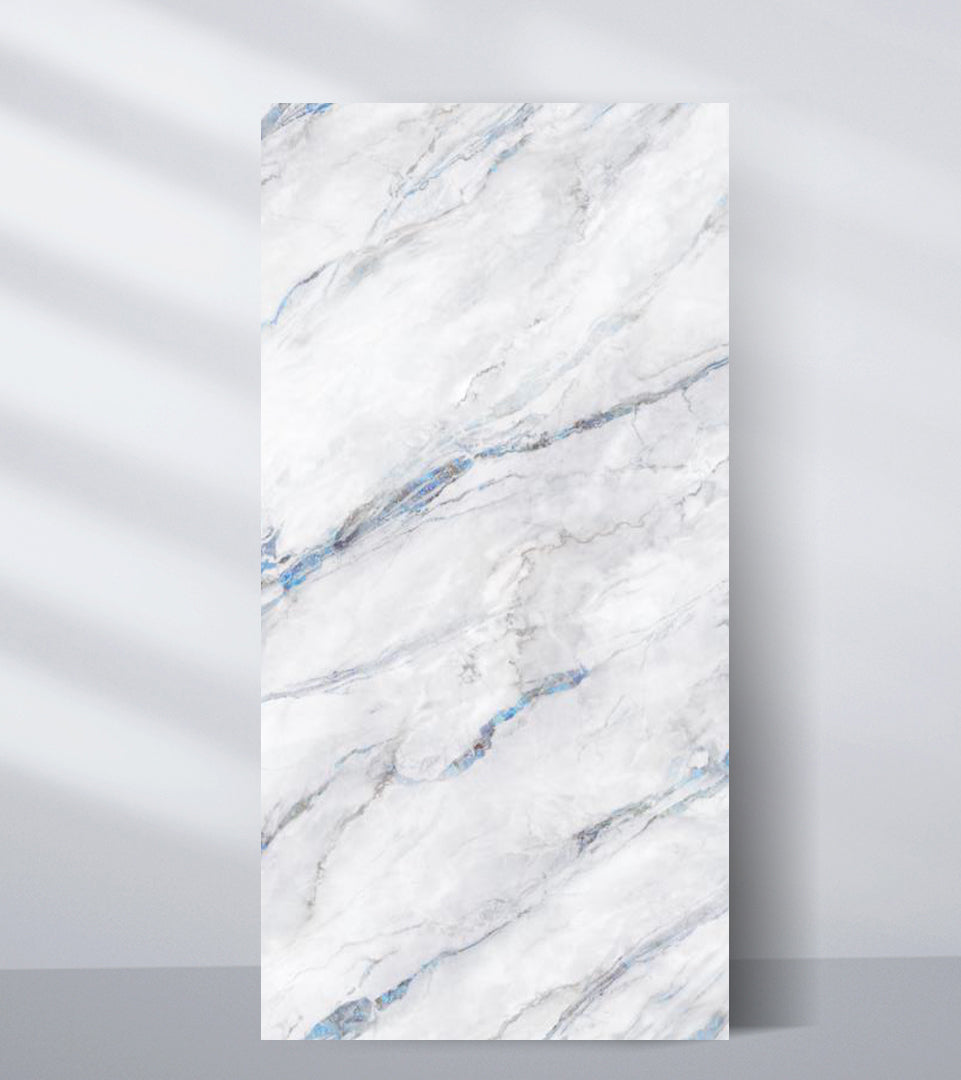 PVC Marble Sheet ACCEL INC Bluewave Marble Continuous pattern book match design 