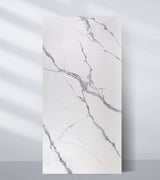 White PVC marble sheet sample with long branching gray veins