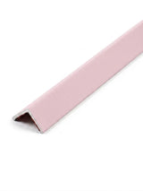L-shaped acoustic and fluted wall panel trim with a smooth pale pink finish