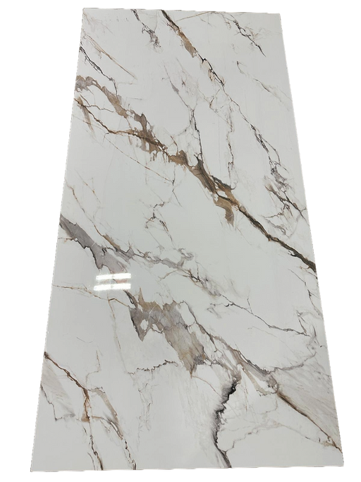 Gray-beige veined white marble PVC wall panel