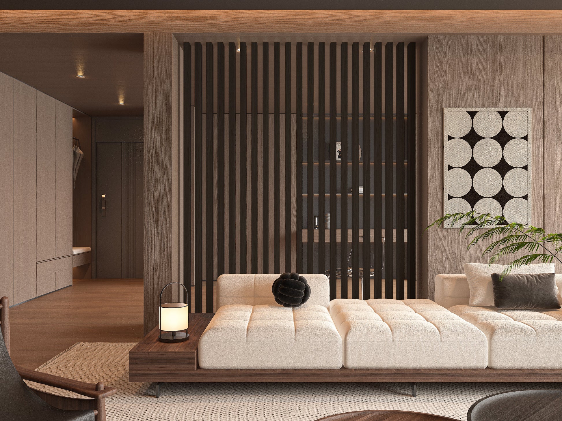 Royal Oak bamboo veneer wall panel in luxury modern interior design