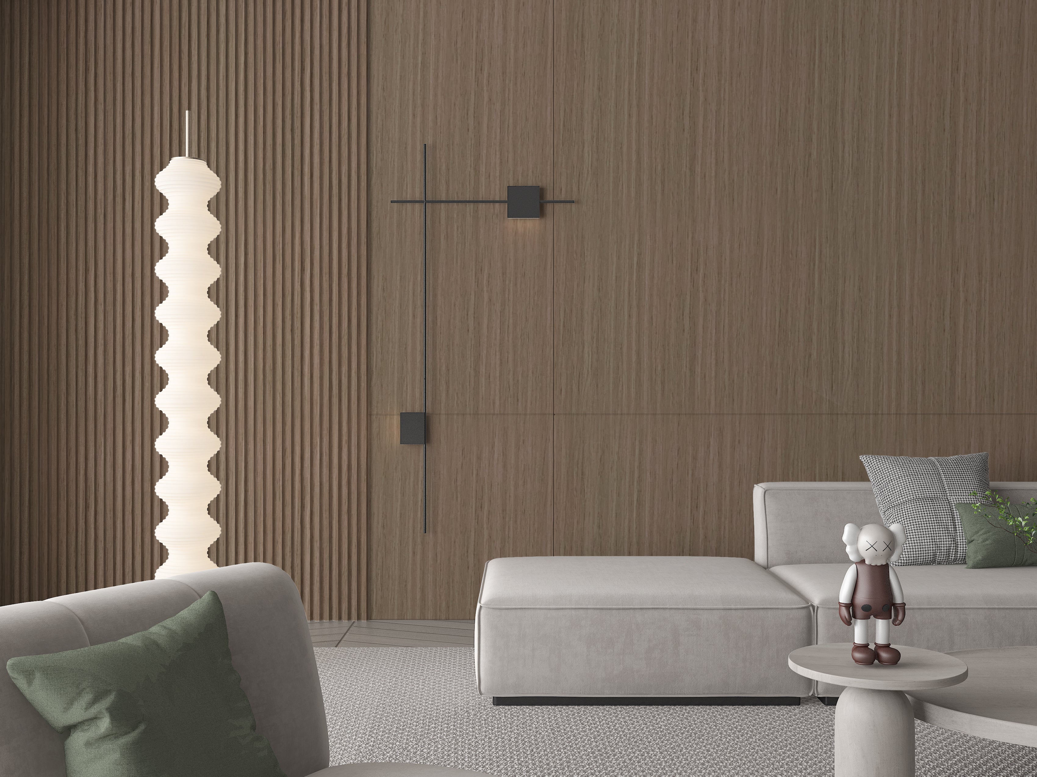 Royal Oak WPC Fluted 3D Wall Panels-Living Room Design Accel Inc.