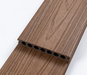 Brown wood-grain composite deck board with hollow core