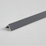 Silver gray metallic angled trim piece for WPC fluted 3D wall panels