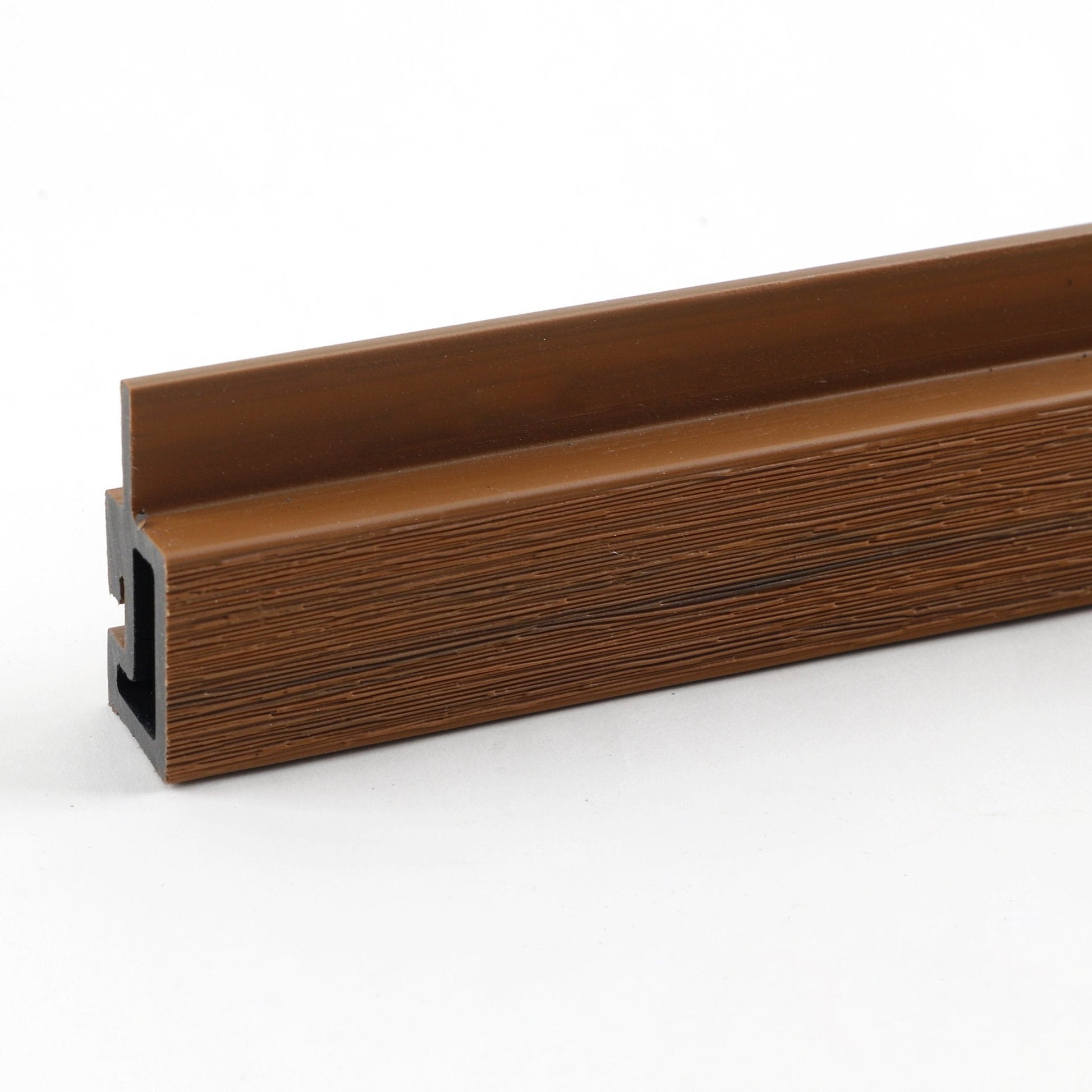 Premium composite cladding wide corner trim with a sleek wooden finish, ideal for NJ homes, durable and stylish.