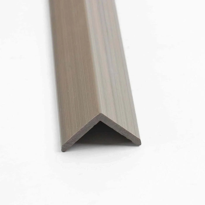 Light brown wood-grain composite wall cladding corner piece