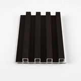 Walnut Ink WPC fluted wall panel sample with very dark brown wood grain
