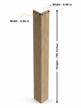White oak-finish corner trim measuring 106 inches high with 0.98-inch sides