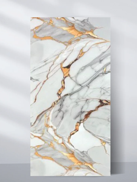 White Gold Luxe Marble UV Protected PVC Wall Panel 