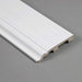 Modern white baseboard molding with beveled edge