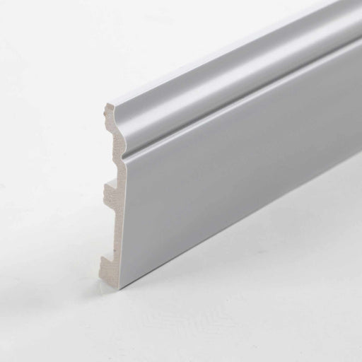 Modern PS Pure White baseboard molding with beveled edge