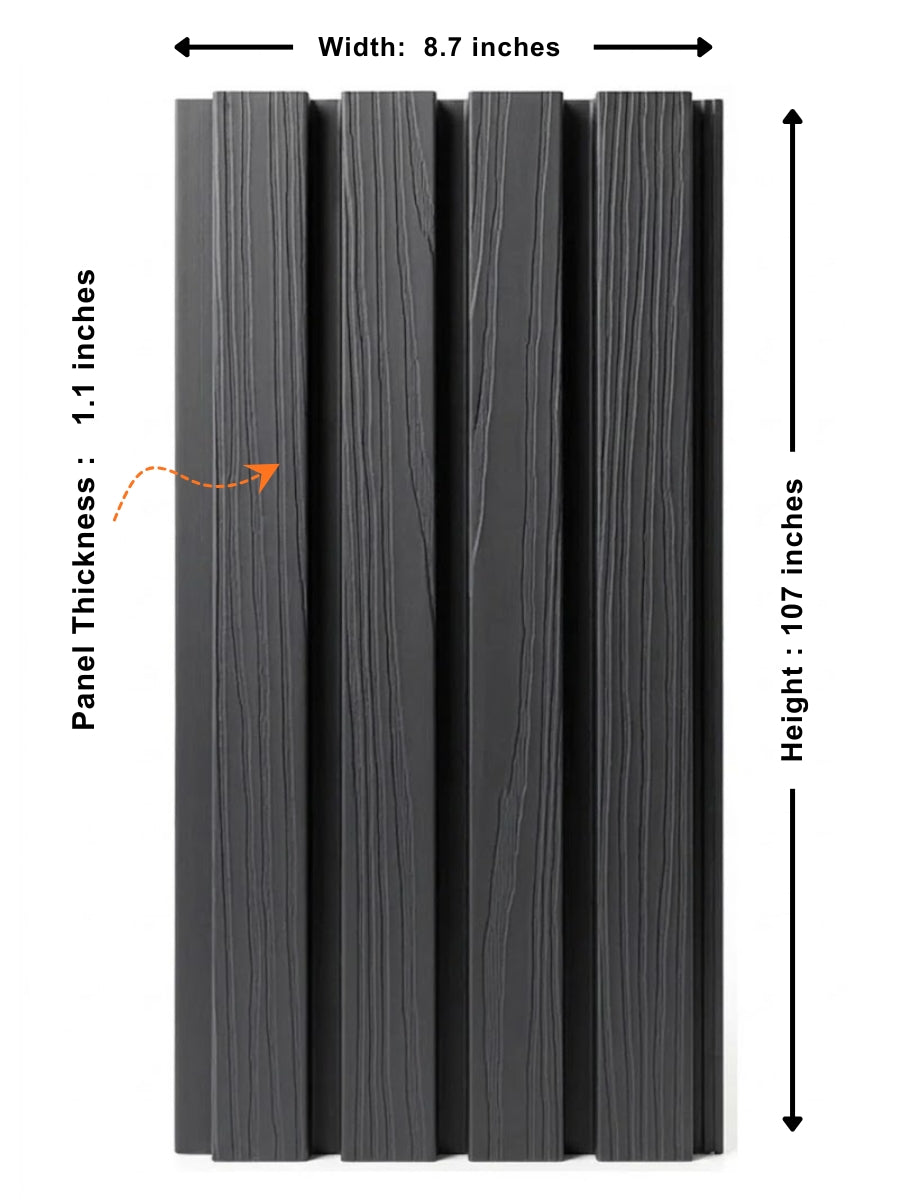 Black Composite Wide Exterior Cladding | 5 PC/Box (33 sq ft)