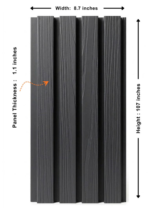 Black Composite Wide Exterior Cladding | 5 PC/Box (33 sq ft)