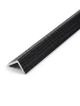 Black wood-grain corner trim for Blackwood WPC fluted wall panels