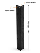 Blackwood wall panel corner trim measuring 106 inches high with 0.98-inch sides