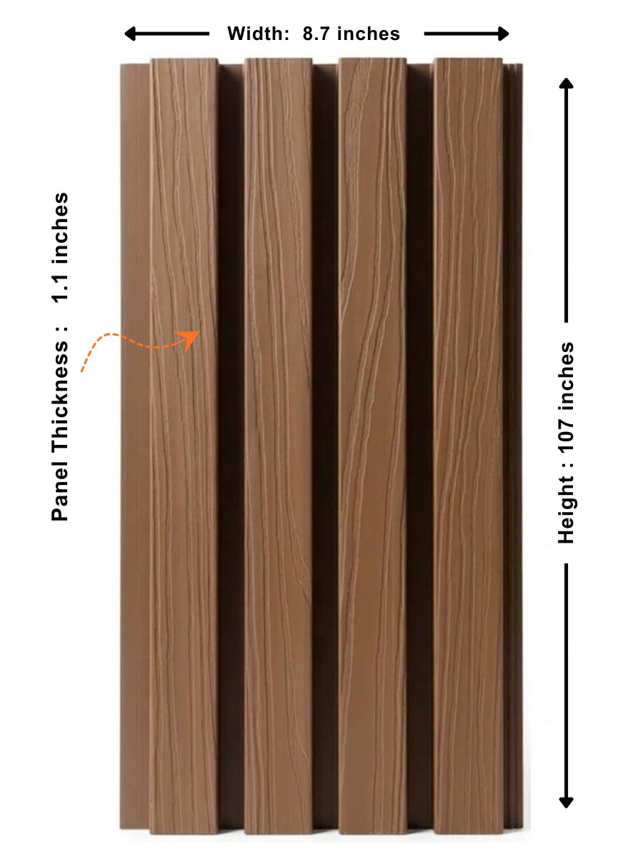 Brown Composite Wide Exterior Cladding | 5 PC/Box (32.7 sq.ft)