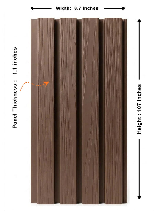 Dark Brown Composite Wide Exterior Cladding | 5 PC/Box (32.7 sq ft)