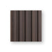 Dark brown vertical ribbed wood wall panel with acoustic diffuser design