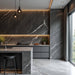 Dark gray marble PVC wall panel with UV protection