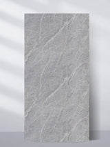 Full 4 x 8 ft ash gray marble PVC wall panel with fine white veining