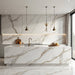 Gray-beige veined white marble PVC wall panel