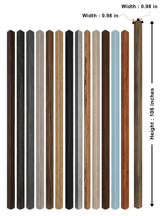 Trims for Acoustic & Fluted Wall Panels- 0.98 in. x 0.98 in. 106 in. Long
