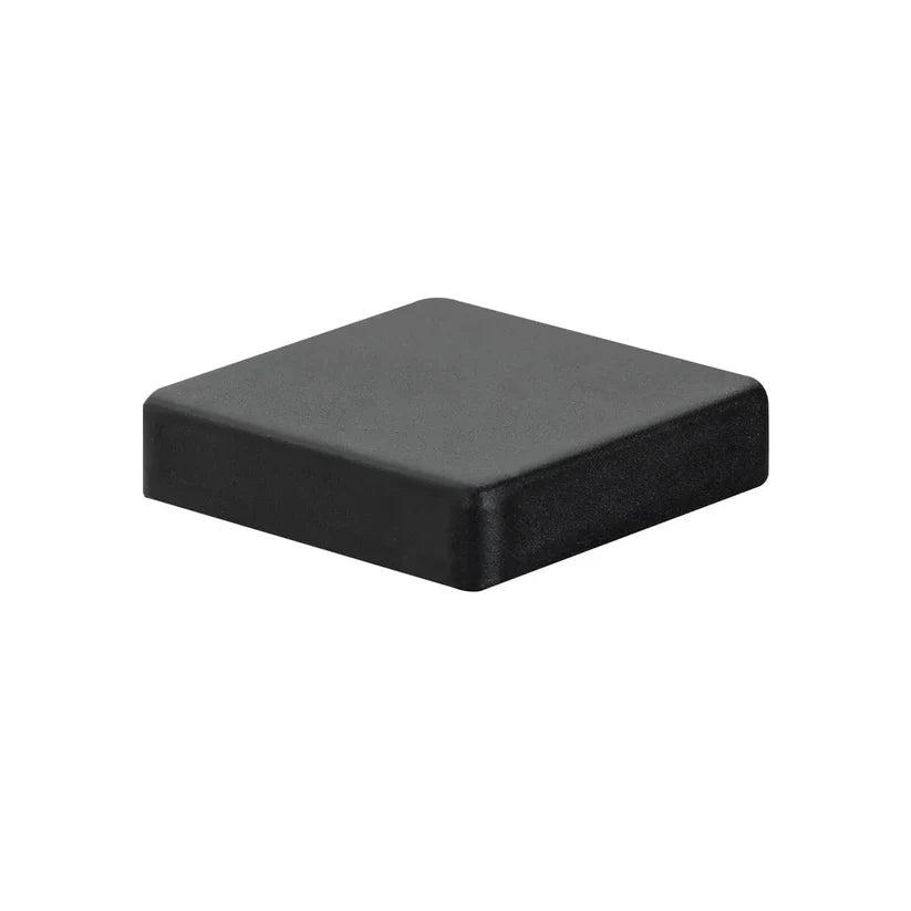 Black square top cap for the 8 ft in-ground fence post