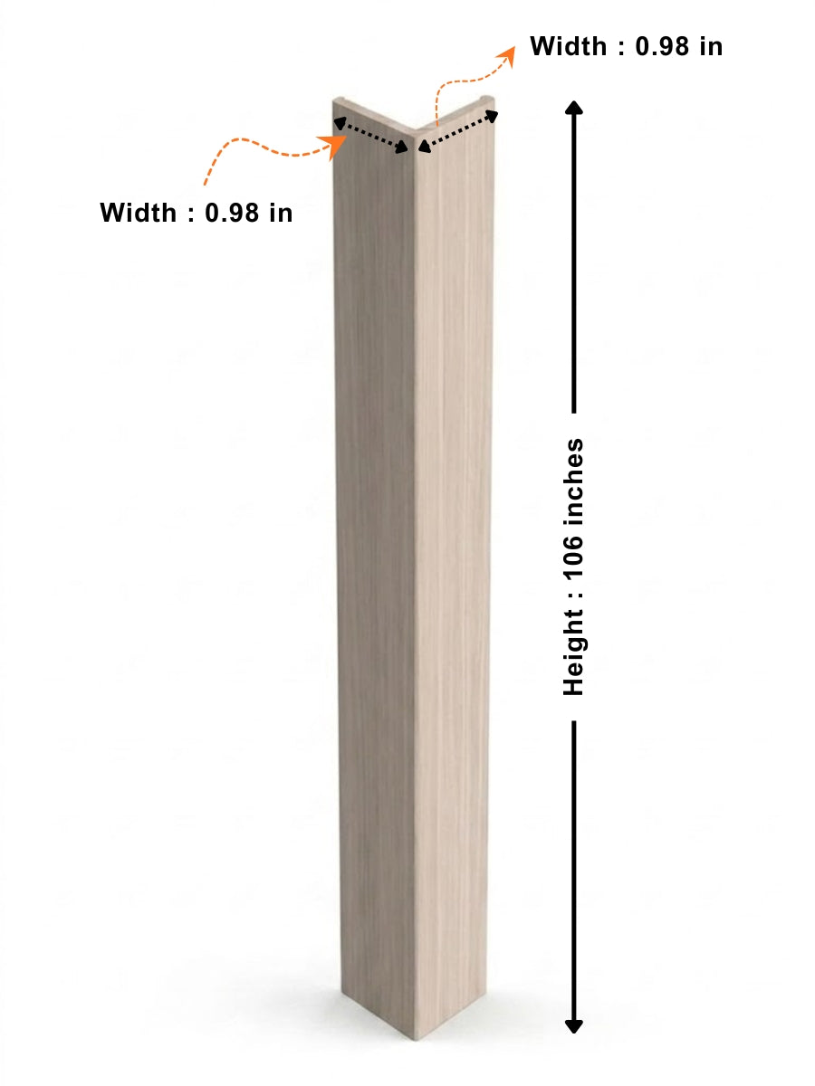 Nordic Birch corner trim measuring 106 inches high with 0.98-inch sides