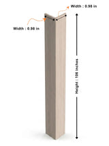Nordic Birch corner trim measuring 106 inches high with 0.98-inch sides