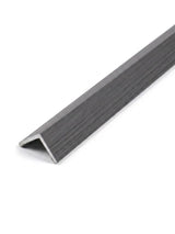 L-shaped wall panel trim with a medium gray wood-grain finish