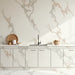 Modern white marble PVC wall panel with UV protection