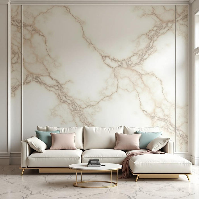 Ethereal white marble PVC wall panel with UV protection