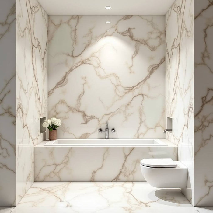 Modern white marble PVC wall panel with UV protection