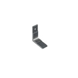 Close-up of L-shaped WPC fence panel bracket with mounting hole