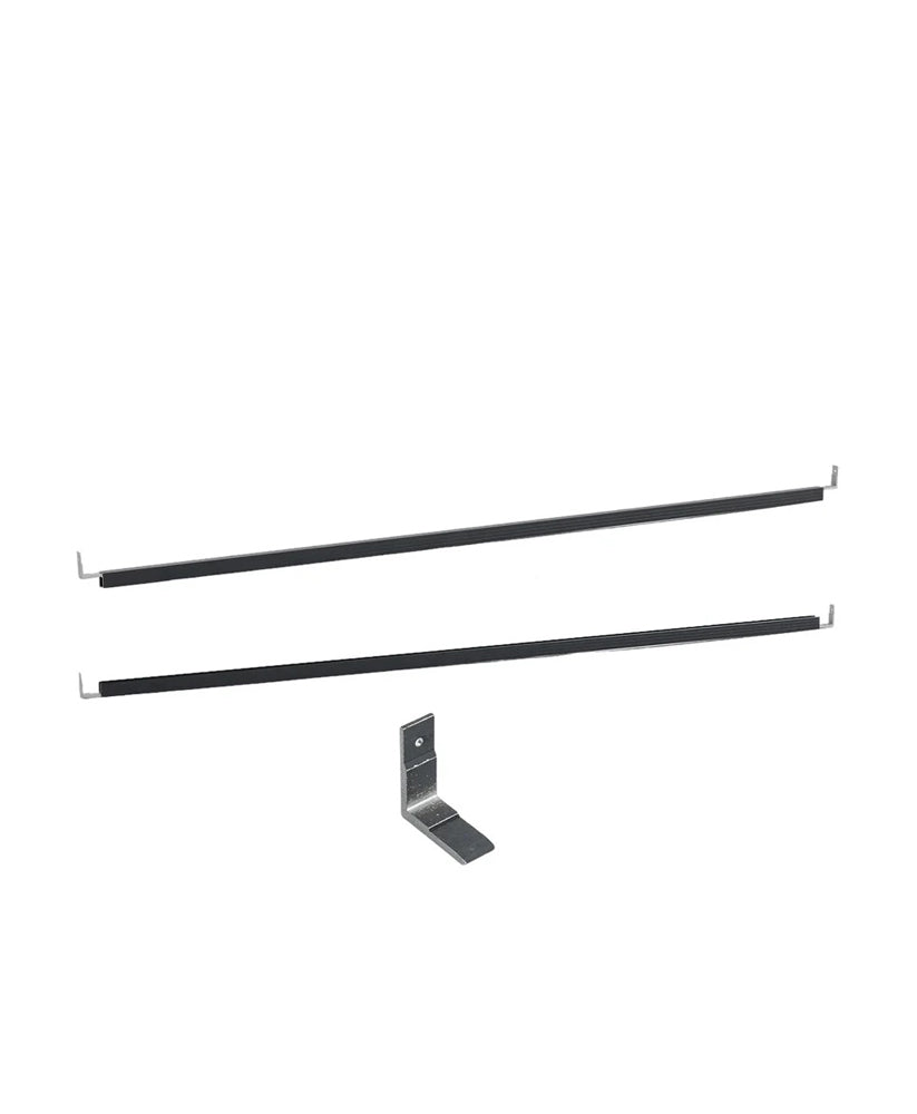 6ft black aluminum fence frame kit with two horizontal rails and WPC panel bracket