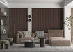 Dark Chestnut wood acoustic wall panel in a modern FL living room