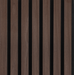 Brown wood slat acoustic wall panel with black stripes