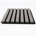 Gray and black acoustic wood slat wall panel with smooth texture