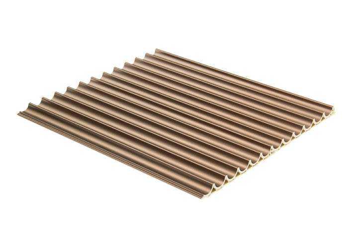 Brown waterproof WPC curved wall panel with wavy corrugated design