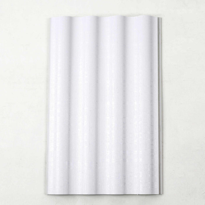 White wavy WPC wall panel with reflective finish