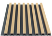 Light brown vertical wooden slat wall panels with natural grain