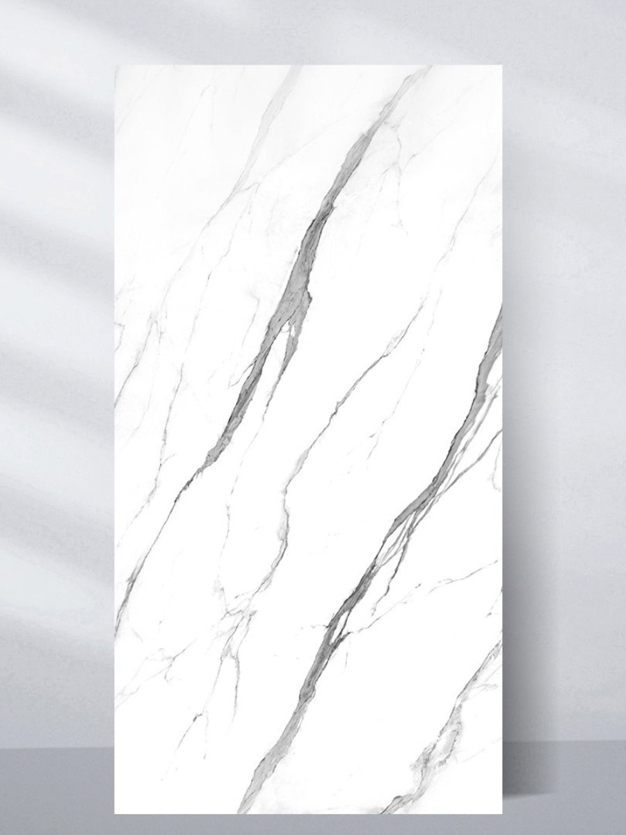 White Matte Marble UV Protected PVC Wall Panel 4x8 ft front view