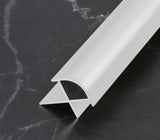 Silver 3mm aluminum outside corner trim for PVC wall panels with rounded profile
