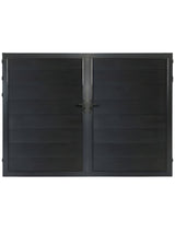 Black WPC Fence Gate Double with horizontal panels and center handles