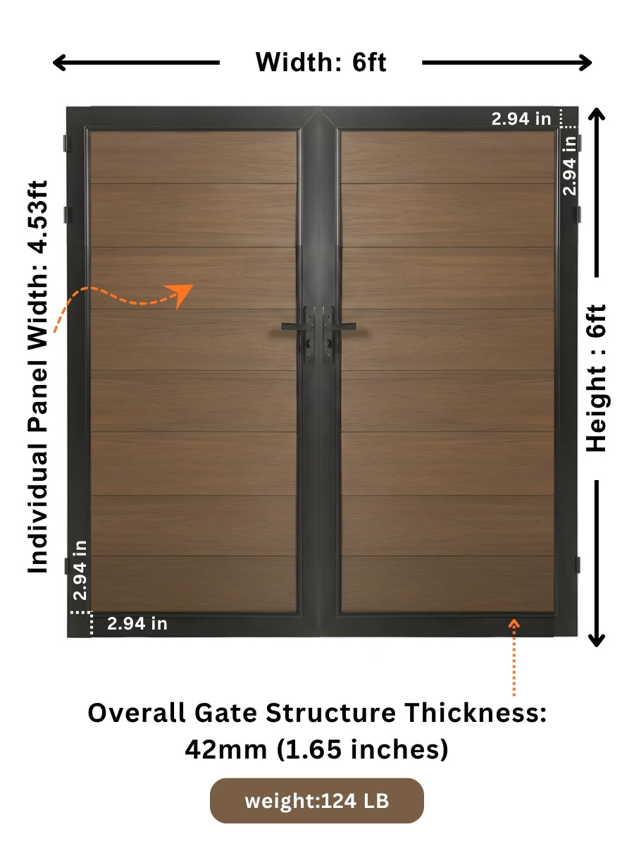 Safety 10 ft. x 6 ft. Composite Panel Fence Gate | Wide Double