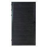 Front view of 3ft x 6ft black WPC fence gate with horizontal wood-grain panels
