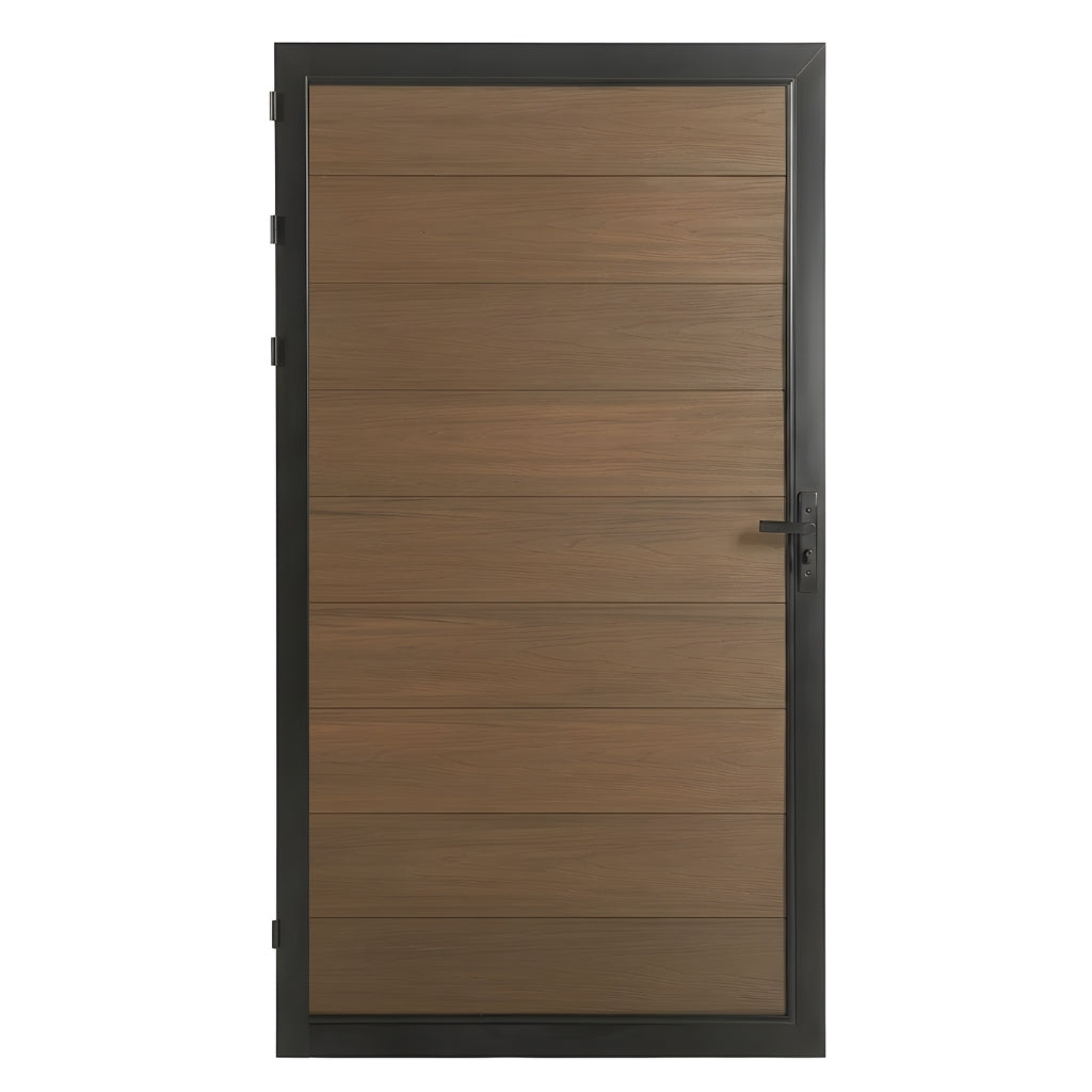 WPC fence single gate 3ft x 6ft walnut color outdoor composite gate