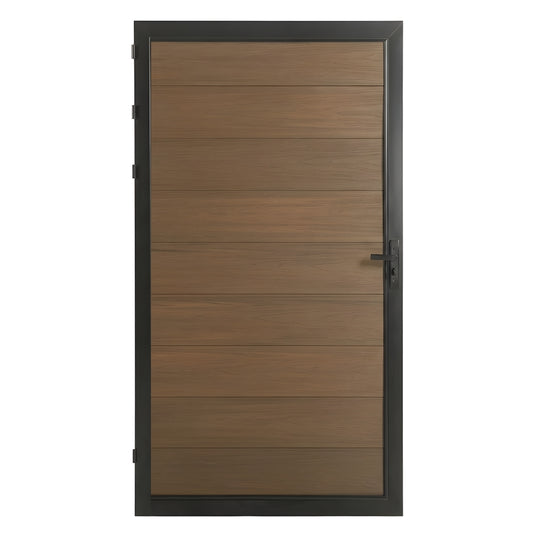 WPC fence single gate 3ft x 6ft walnut color outdoor composite gate